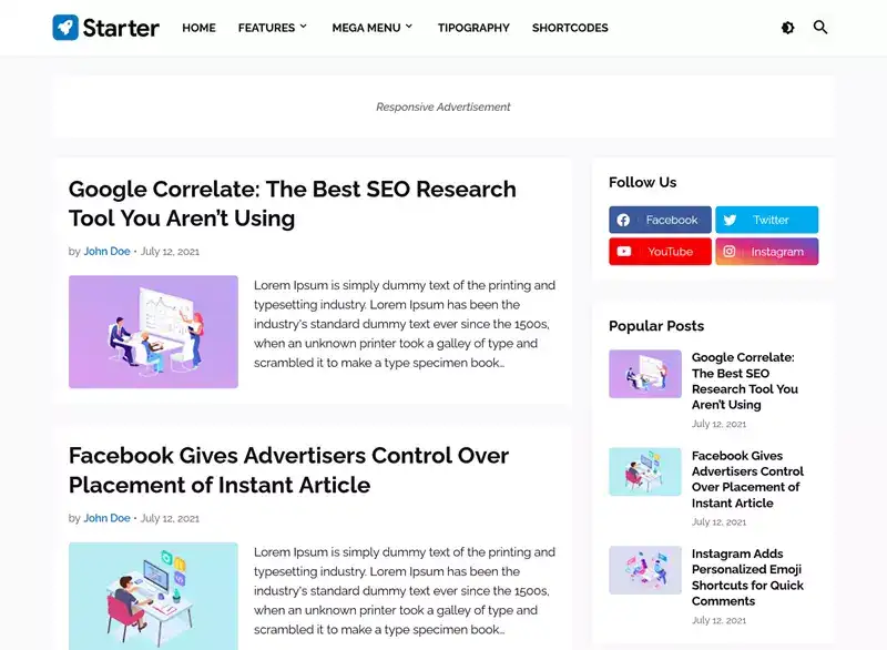 Starter Blogger Template