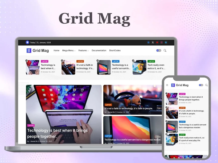 Grid Mag blogger template Grid Mag blogger template