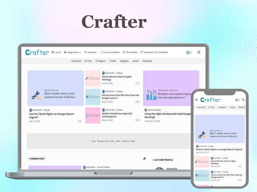 Crafter blogger template Crafter blogger template