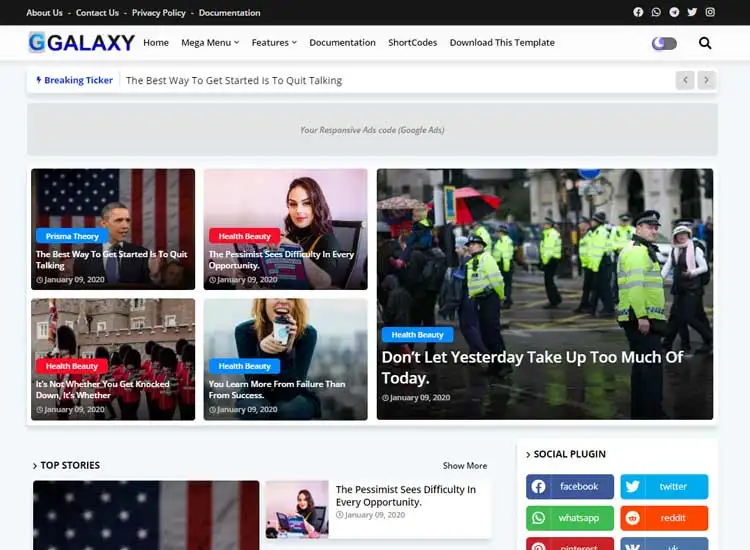Galaxy Blogger Template