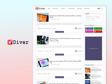 Diver Blogger Template