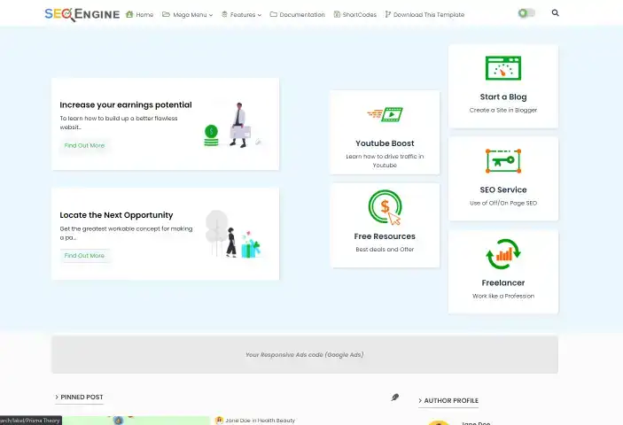 SEO Engine Blogger Template