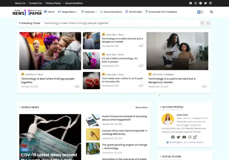 Newspaper 11 Blogger Template