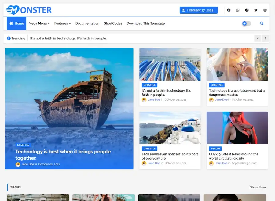 Monster Blogger Template