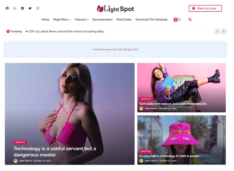 Light Spot Blogger Template