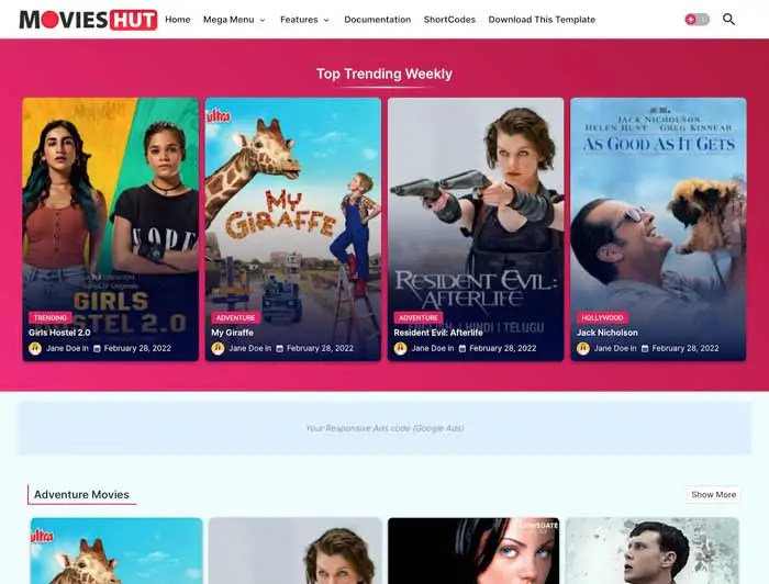 Movie Hut Blogger Template