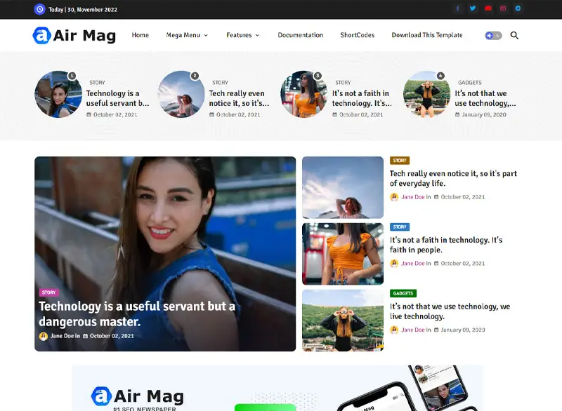 Air Mag Blogger Template Air Mag Blogger Template