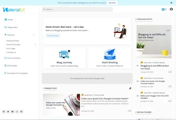 Material UI Blogger Template
