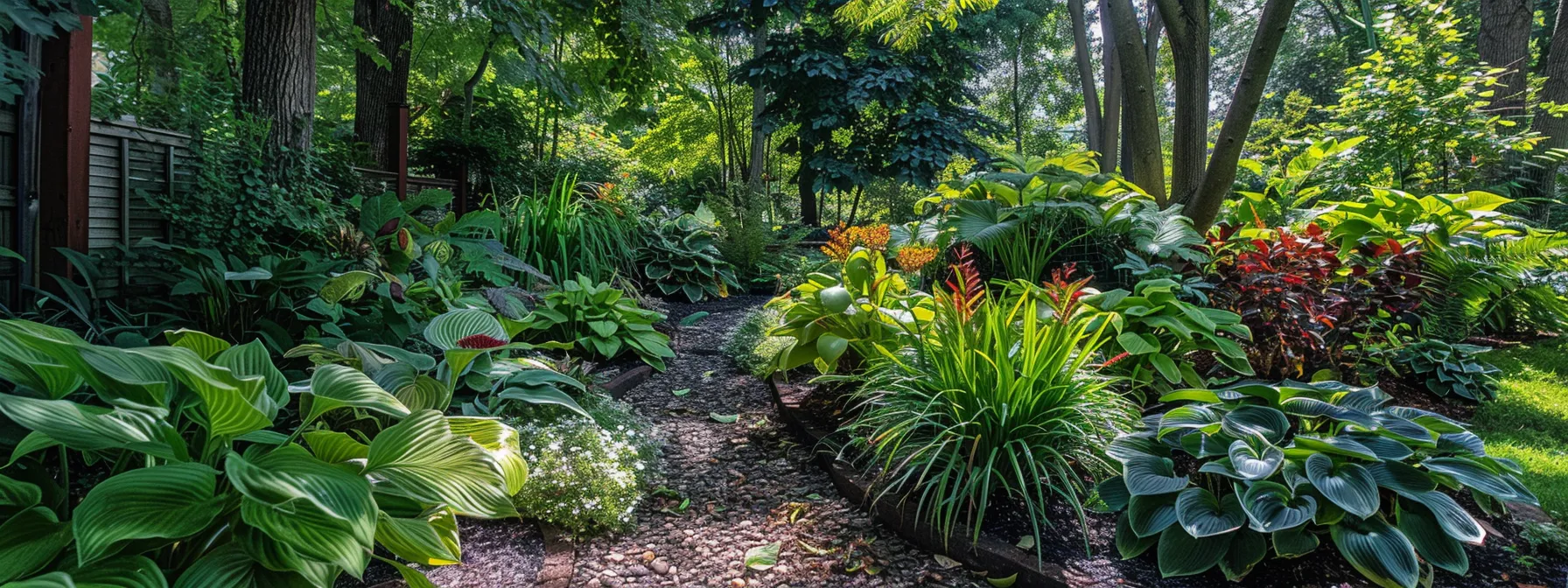 a lush new jersey garden showcases vibrant plants, thriving under careful maintenance and protection against deer.